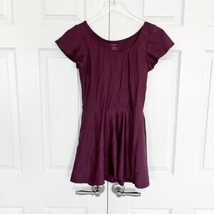 Honey Mark Pepper Swimsuit Dress in Wine Burgundy